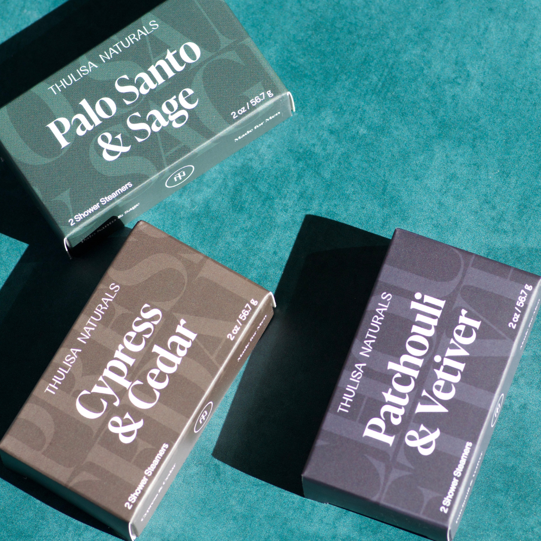Thulisa Naturals | Bath + Body - Men's Shower Steamers | Cedar-Cypress | Men’s Grooming