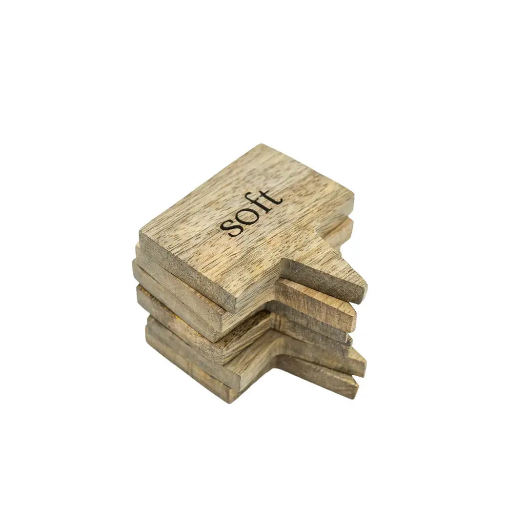Foreside H & G - Ashton Wood Cheese Markers With Bag, Set Of 6