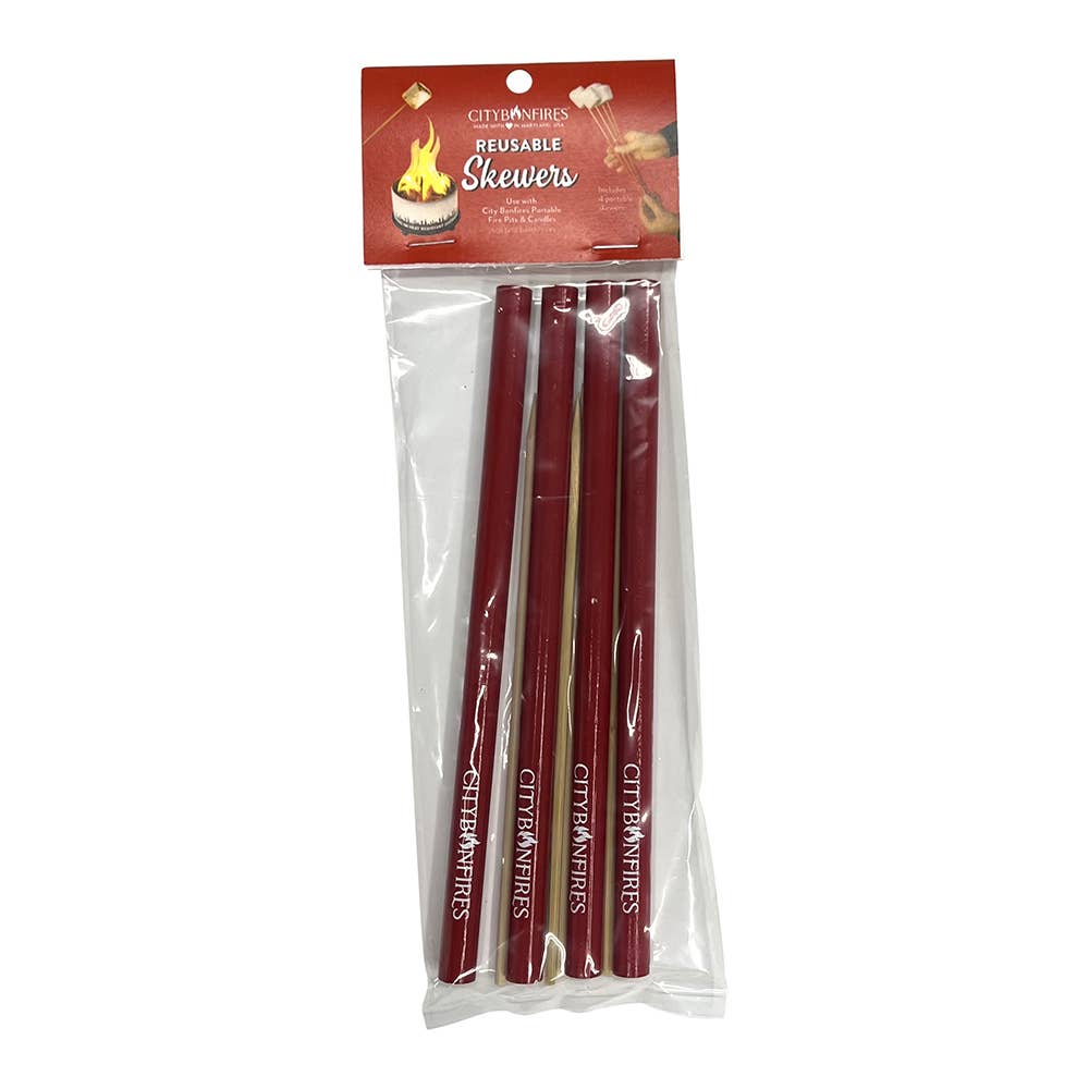 City Bonfires - Portable Fire Pits - Portable Reusable Skewer 4 Pack