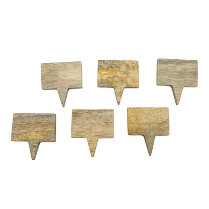 Foreside H & G - Ashton Wood Cheese Markers With Bag, Set Of 6