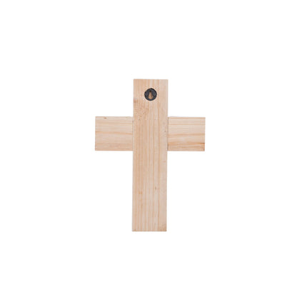 Foreside H & G - White Wood and Natural Bead Easter Wall Cross