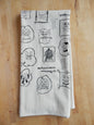 The High Fiber - Dog Kitchen Towel, Handprinted Cotton Kitchen Towel