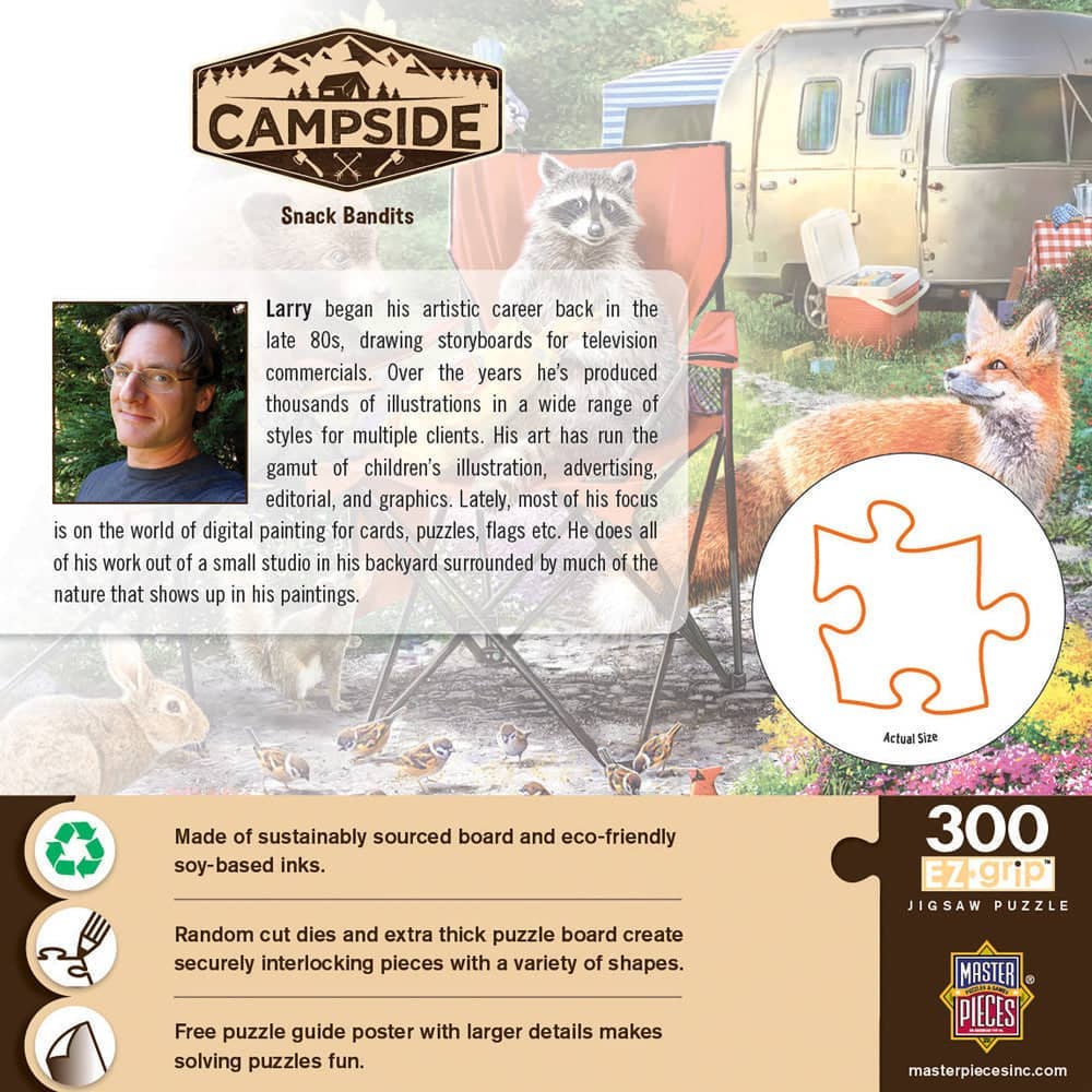 Masterpieces Puzzles - Campside - Snack Bandits 300 Piece EZ Grip Jigsaw Puzzle