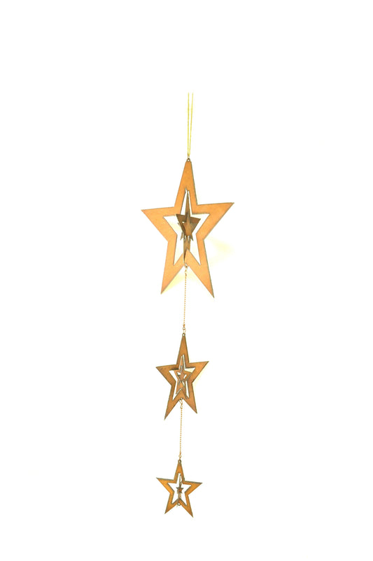 Universal Ironworks USA - Triple Star Rusty Mobile Garden Decor
