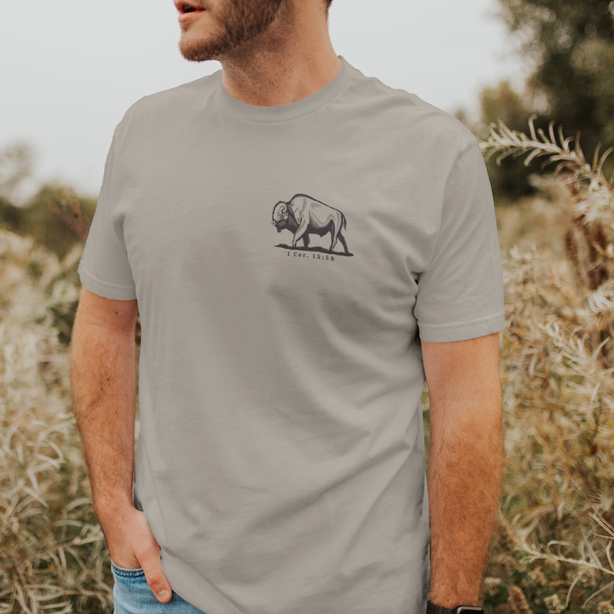 Never Lose Hope Designs - Be Strong and Steadfast Buffalo Short Sleeve T-Shirt