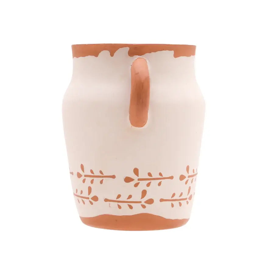 Foreside H & G - Lana Floral Terracotta Vase w/ Handles