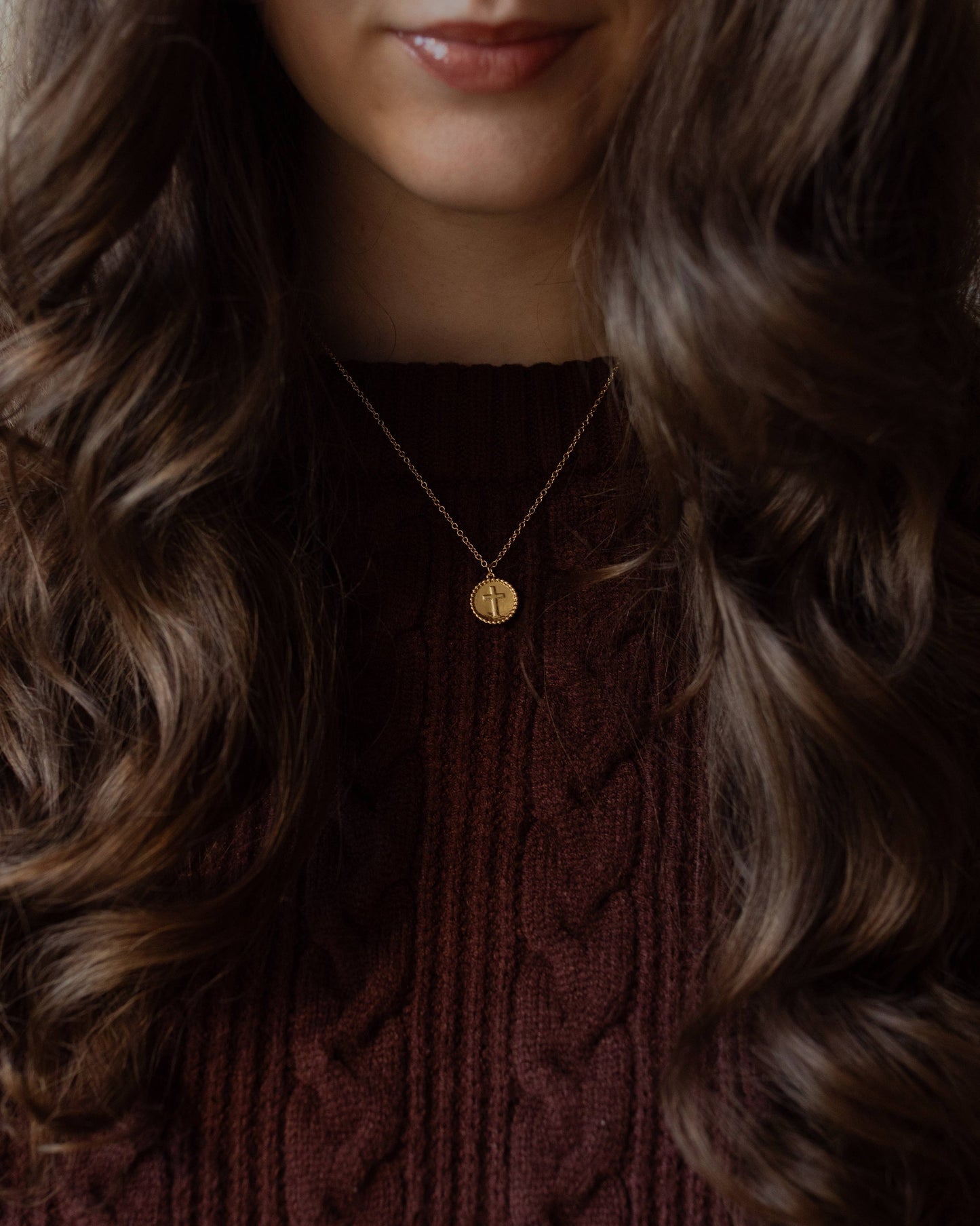 The Daily Grace Co - Embossed Cross Necklace - Easter