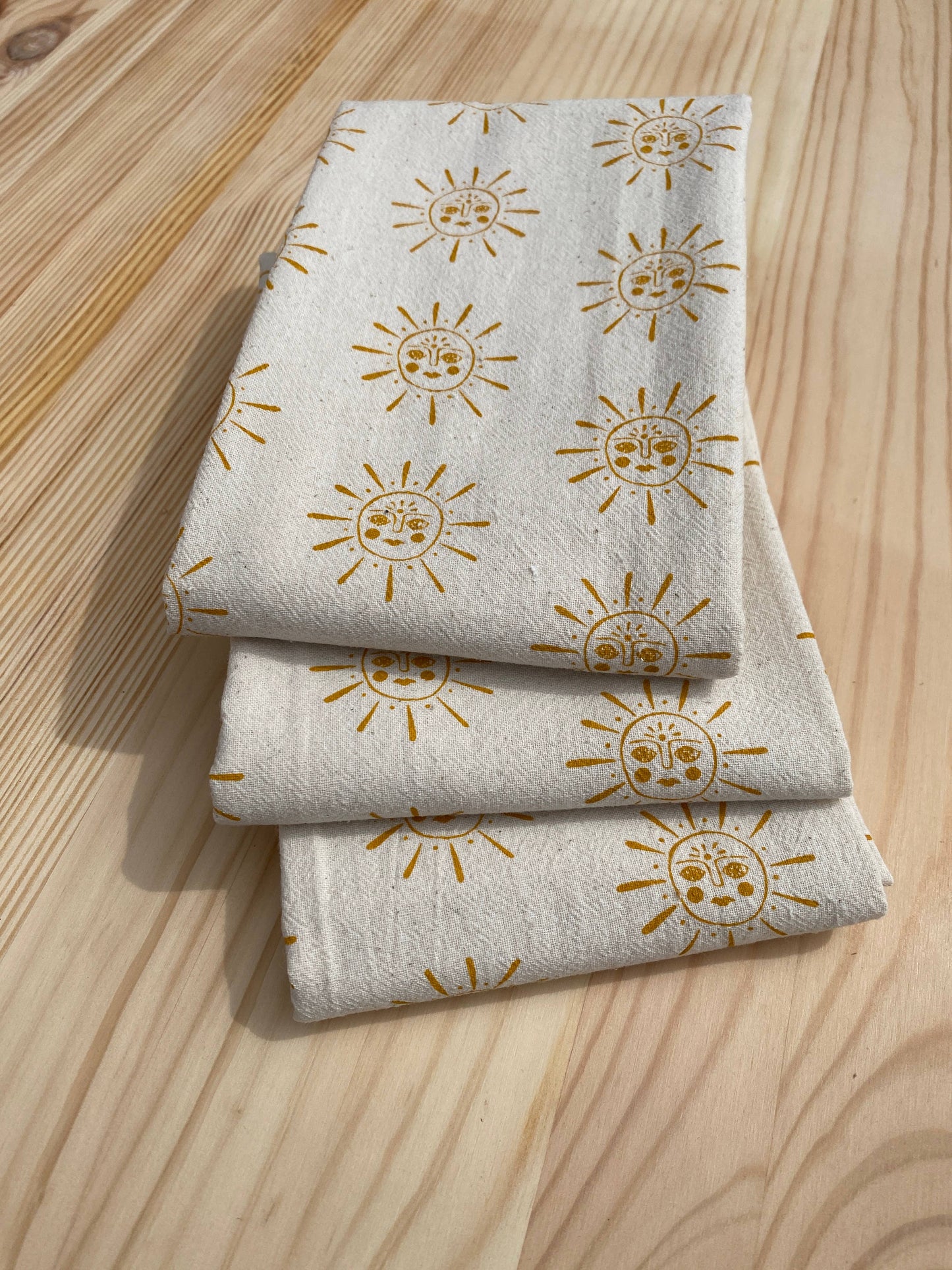The High Fiber - Sun Kitchen Towel, Handprinted Kitchen Towel