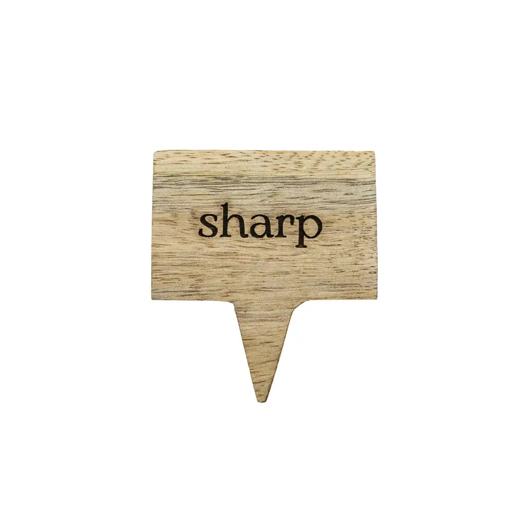 Foreside H & G - Ashton Wood Cheese Markers With Bag, Set Of 6