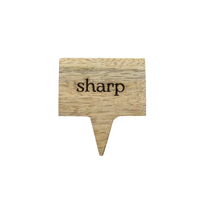 Foreside H & G - Ashton Wood Cheese Markers With Bag, Set Of 6
