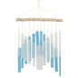 Cohasset Gifts - Light Blue and White Skyline Tumbled Glass Wind Chime