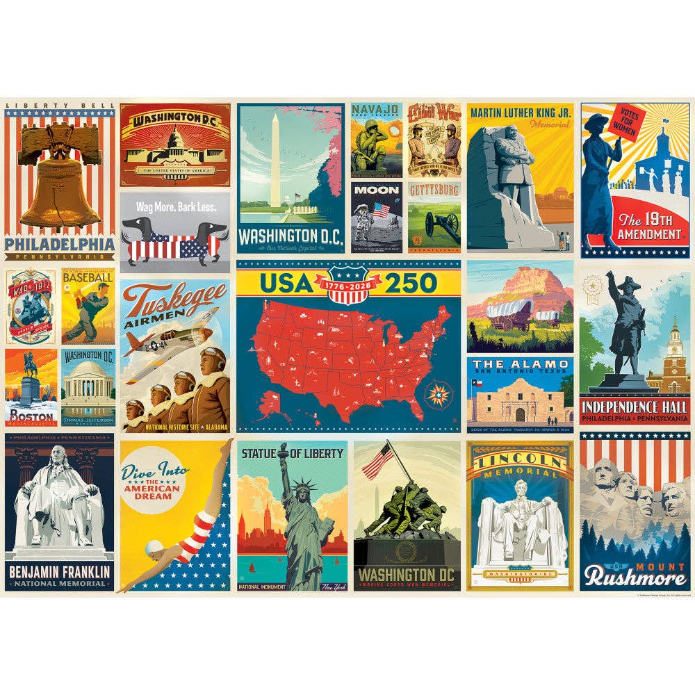 Masterpieces Puzzles - Vintage Posters - USA 250th Anniversary 1000 Piece Jigsaw Puzzle