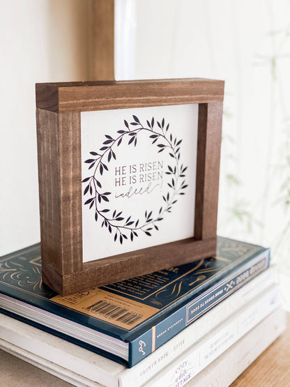 Lily and Sparrow - He Is Risen | Easter Wood Sign
