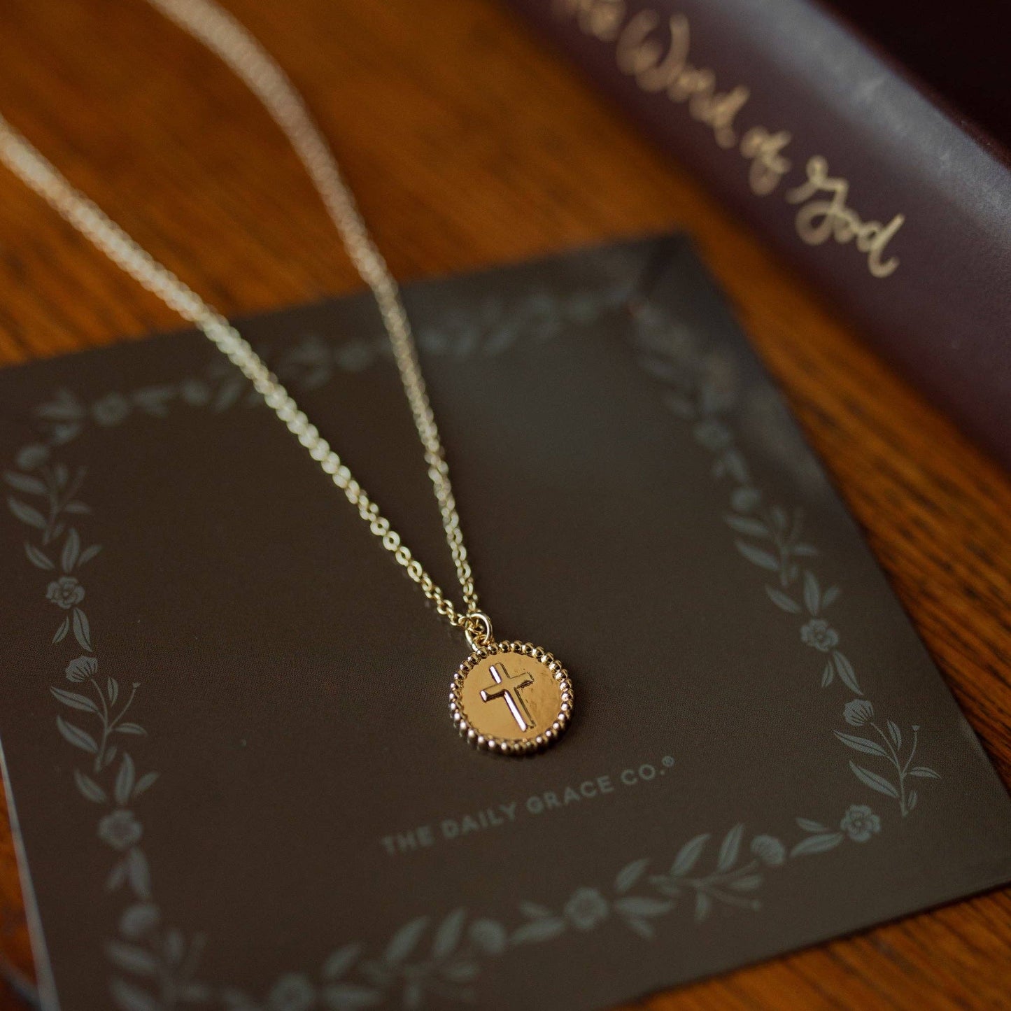 The Daily Grace Co - Embossed Cross Necklace - Easter