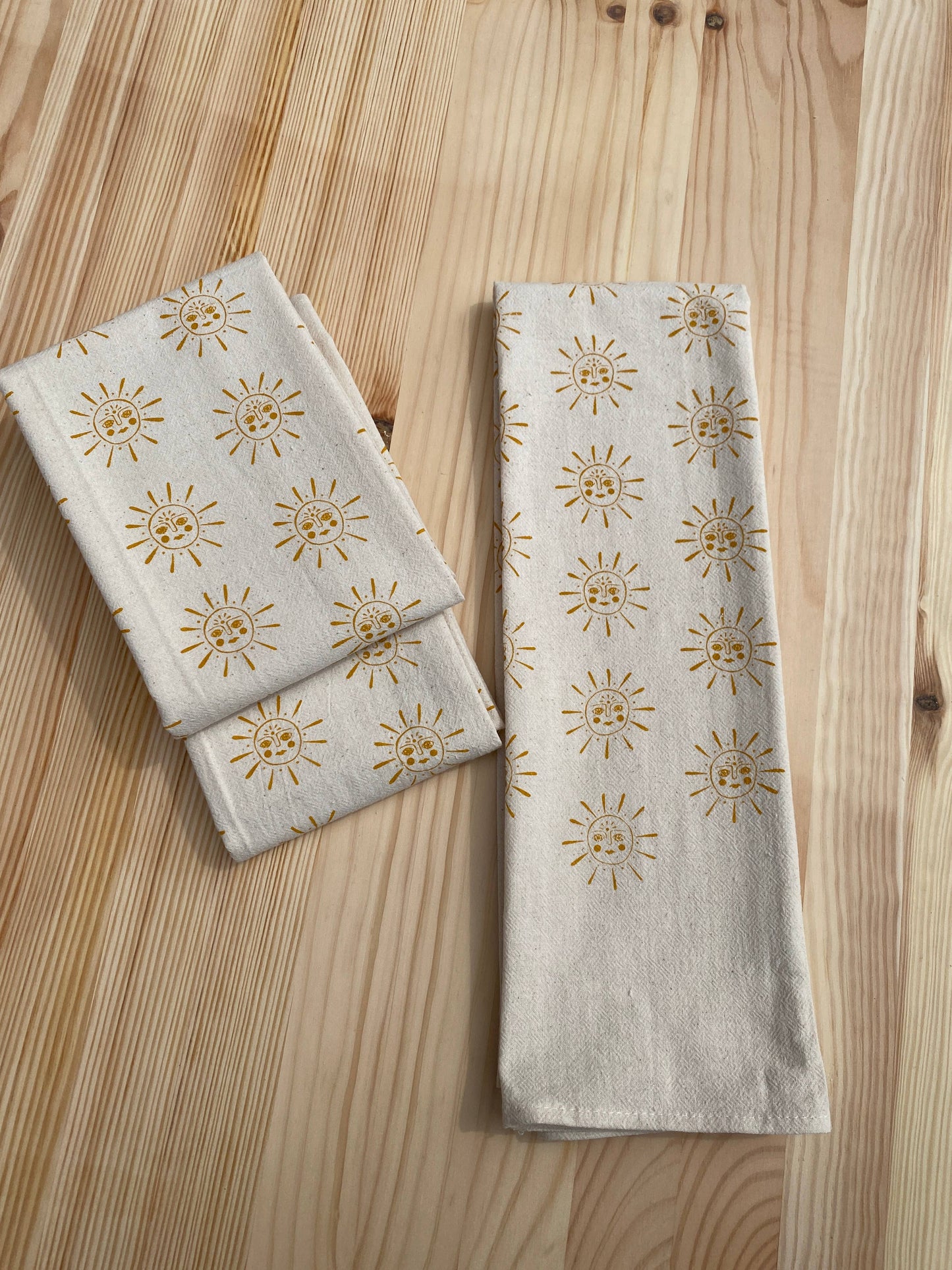 The High Fiber - Sun Kitchen Towel, Handprinted Kitchen Towel