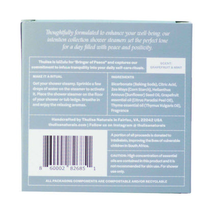 Thulisa Naturals | Bath + Body - Calm Shower Steamers | Lavender-Geranium | 4-Pack Gift Set