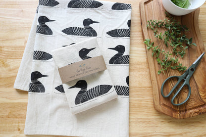 The High Fiber - Common Loon Kitchen Towel –Hand Printed Loon Towel