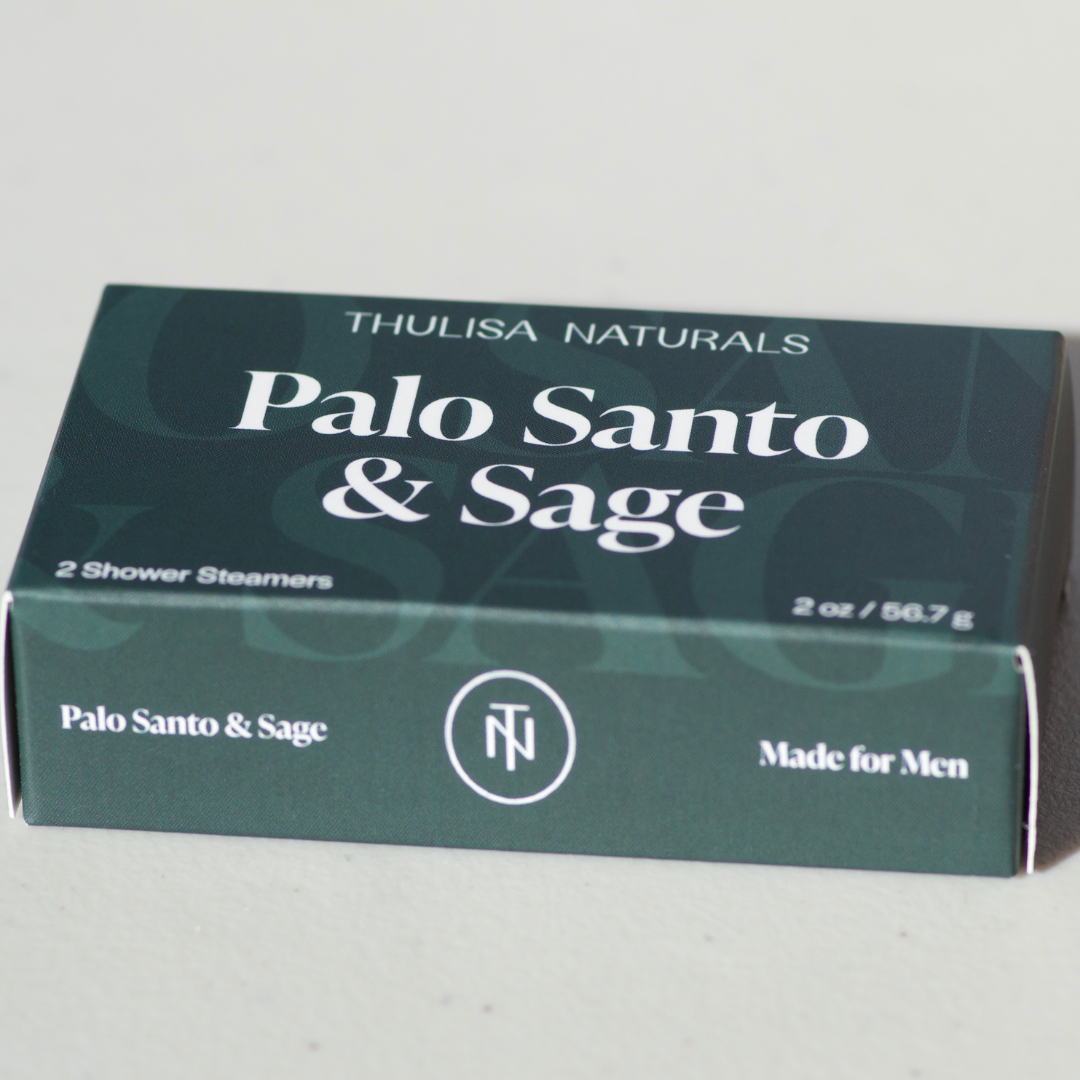 Thulisa Naturals | Bath + Body - Men's Shower Steamers | Palo Santo + Sage | Men’s Grooming