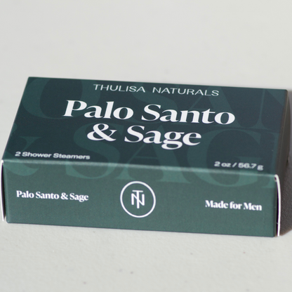 Thulisa Naturals | Bath + Body - Men's Shower Steamers | Palo Santo + Sage | Men’s Grooming
