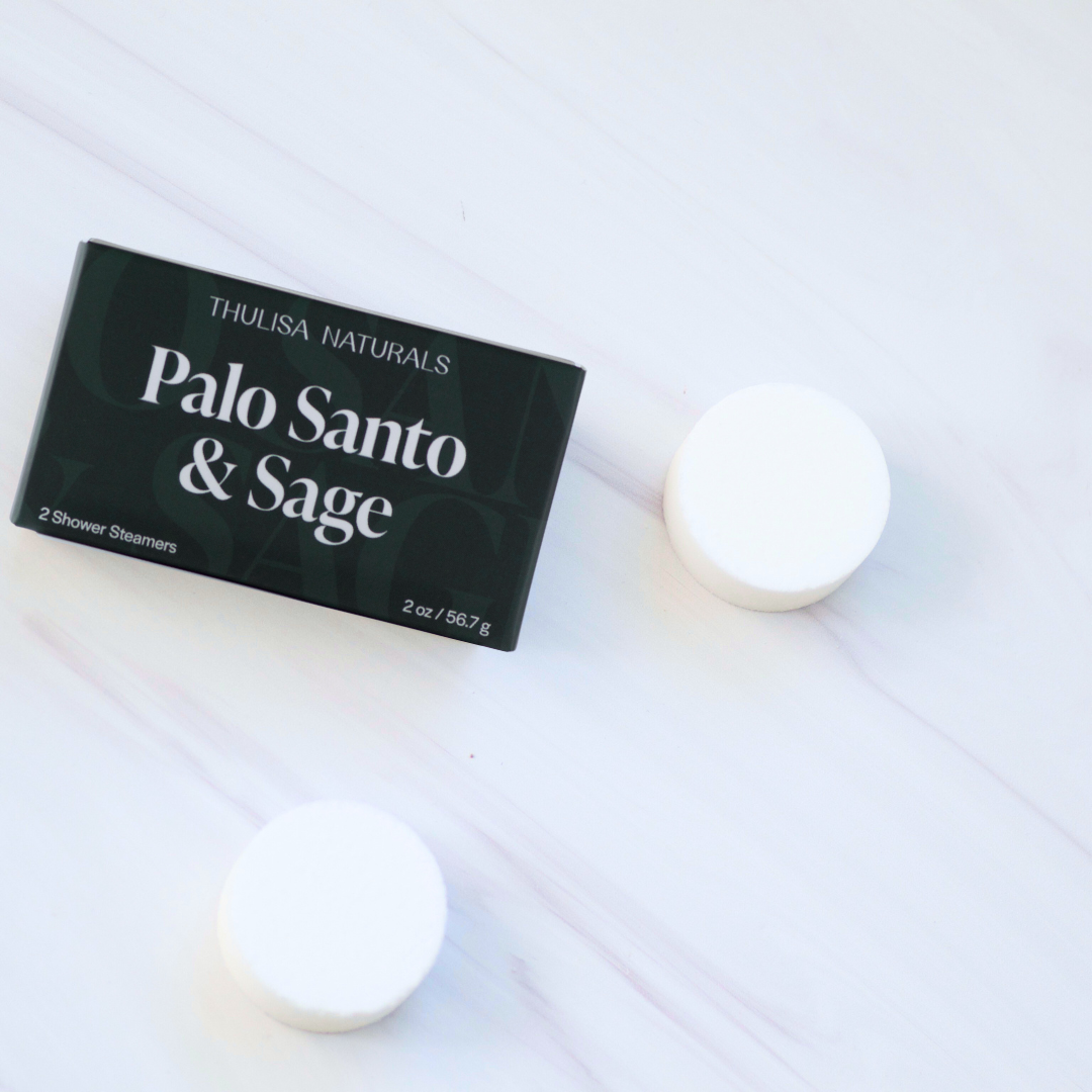 Thulisa Naturals | Bath + Body - Men's Shower Steamers | Palo Santo + Sage | Men’s Grooming