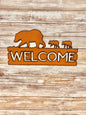 Universal Ironworks USA - Black Bear and Cubs Lodge Horizontal Welcome Garden Sign