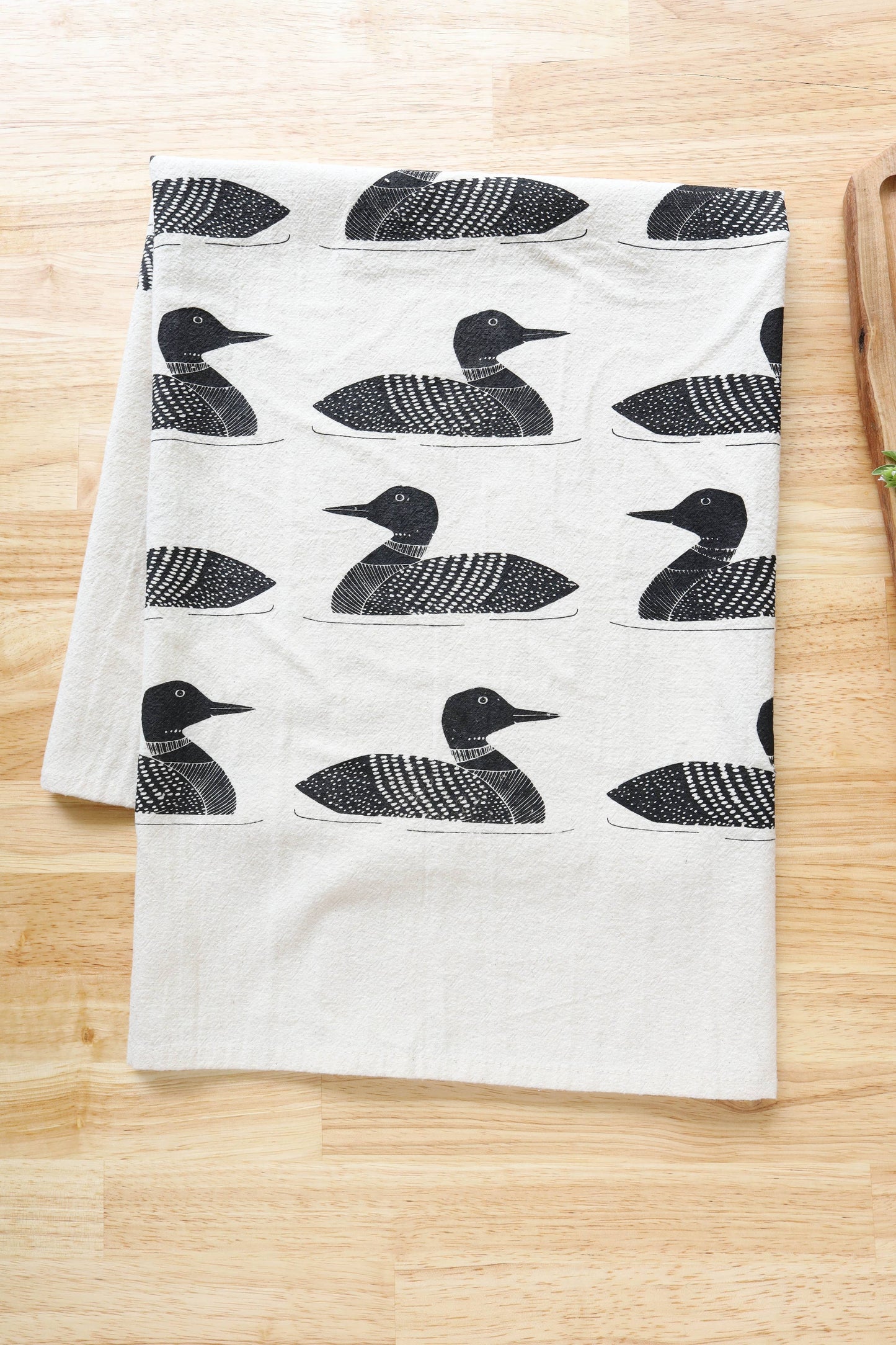 The High Fiber - Common Loon Kitchen Towel –Hand Printed Loon Towel