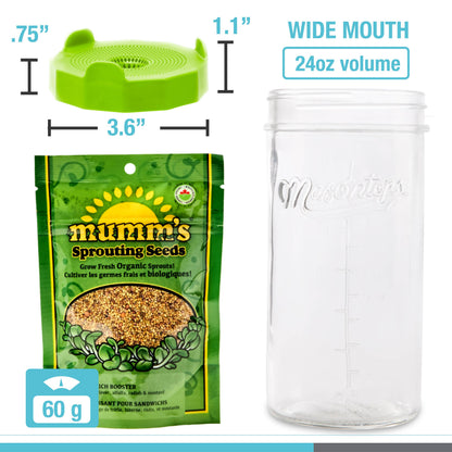 Masontops - Bean Sprouting Set with Jar, Seeds and Lid