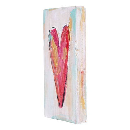 SALE!! Glory Haus - Multi Color Heart Wood Block