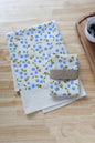 The High Fiber - Blueberry Kitchen Towel, Handprinted Tea Towel