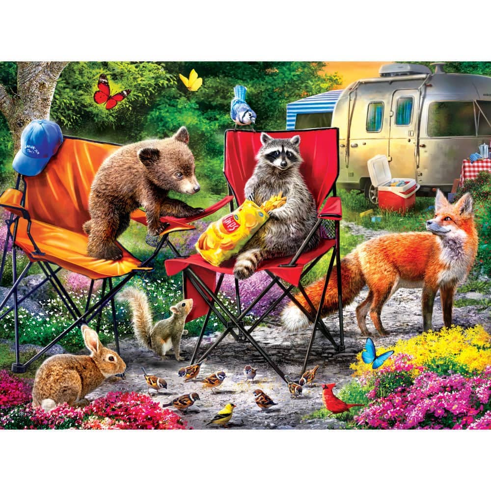 Masterpieces Puzzles - Campside - Snack Bandits 300 Piece EZ Grip Jigsaw Puzzle