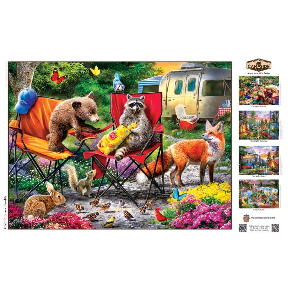 Masterpieces Puzzles - Campside - Snack Bandits 300 Piece EZ Grip Jigsaw Puzzle