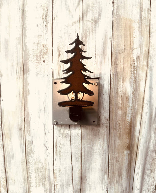 Universal Ironworks USA - Emporium Pine Tree Rustic Metal Lodge Night Light Image