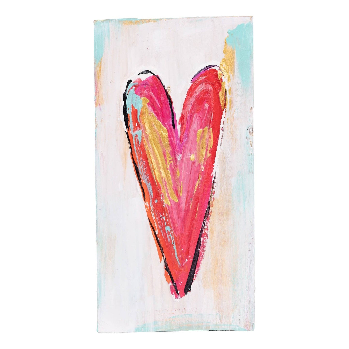 SALE!! Glory Haus - Multi Color Heart Wood Block