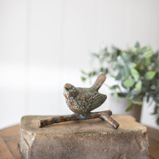 Foreside H & G - Abeline Vintage Patina Cast Iron Decorative Bird Figure - Easter