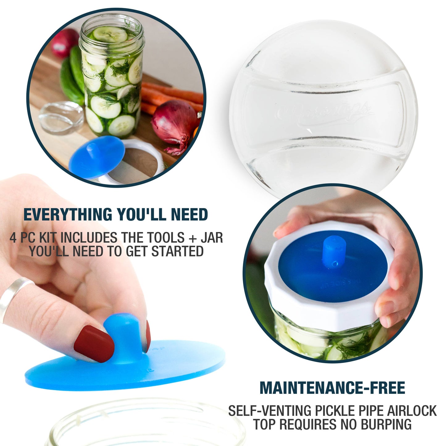 Masontops - Fermenting Set with Jar, Airlock, Weight & More