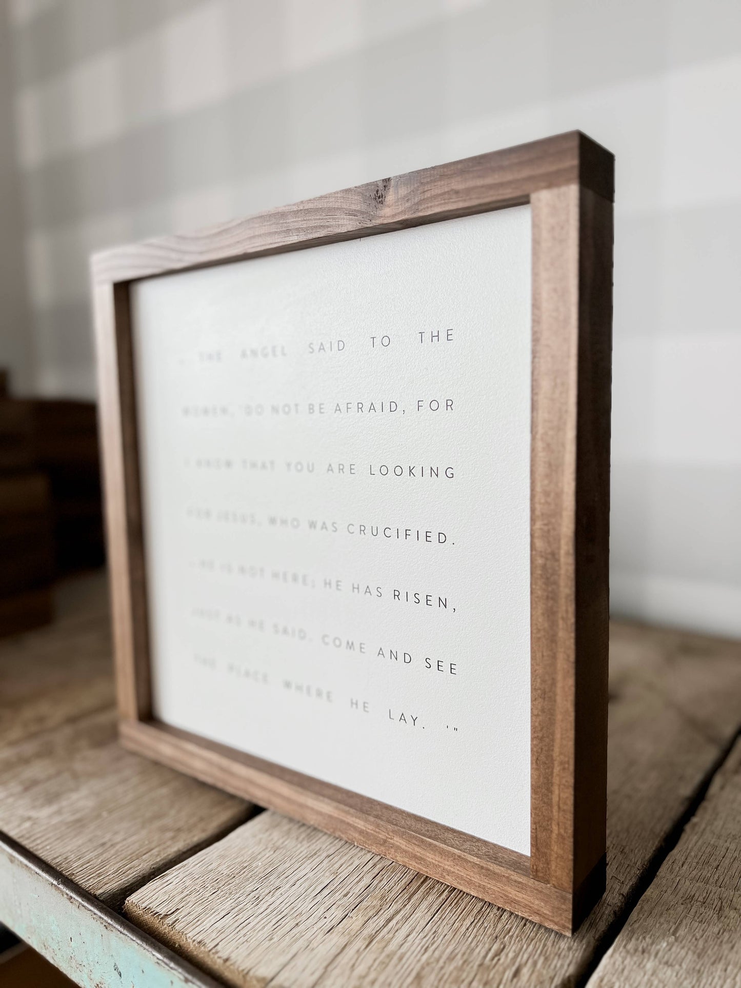 Lily and Sparrow - Matthew 28, He Is Risen | Easter Wall Decor