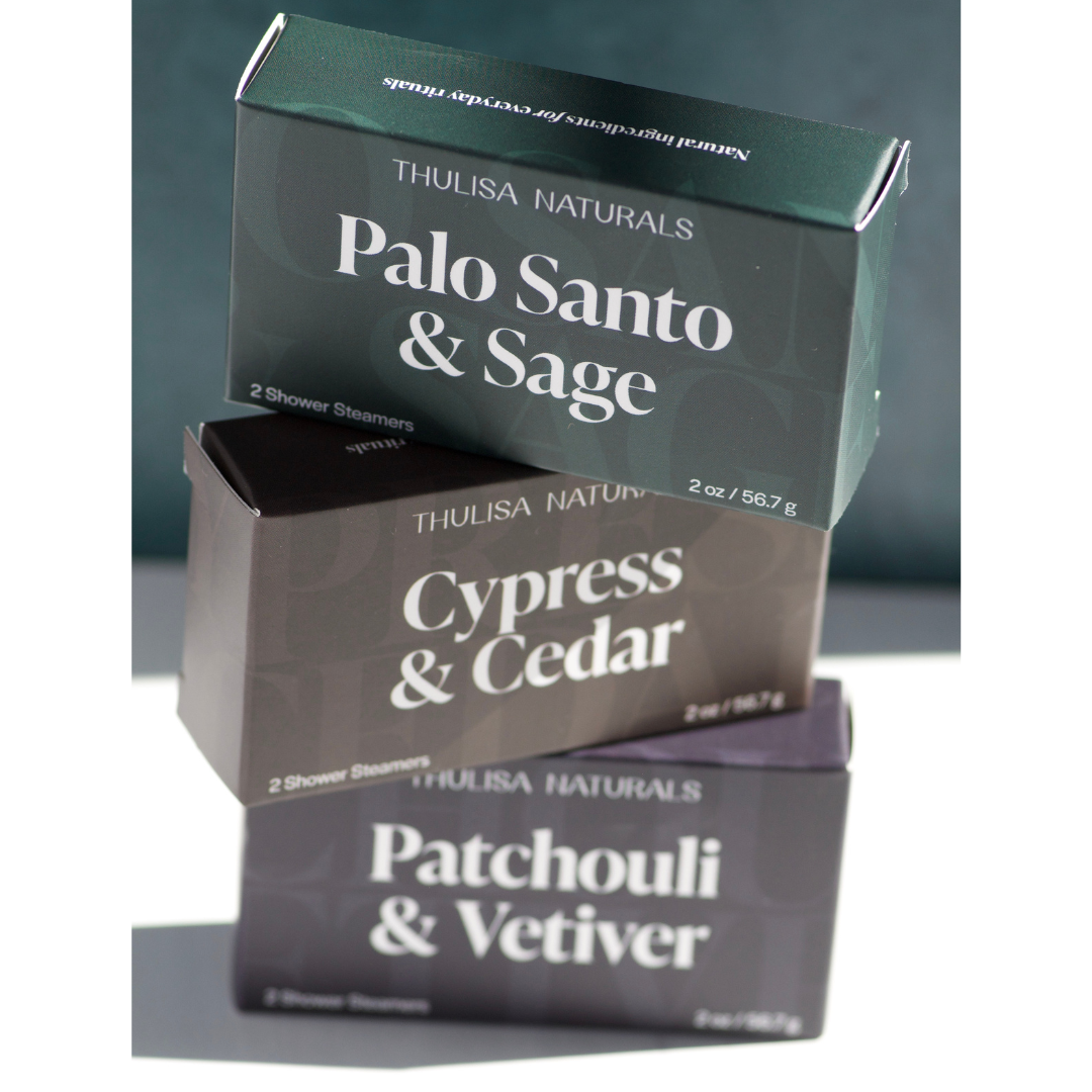 Thulisa Naturals | Bath + Body - Men's Shower Steamers | Palo Santo + Sage | Men’s Grooming