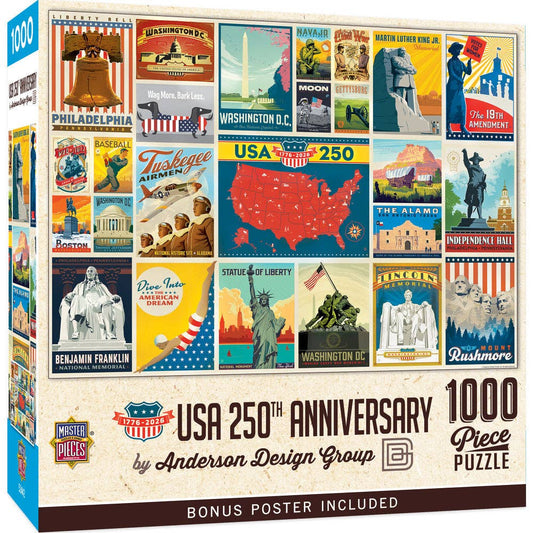 Masterpieces Puzzles - Vintage Posters - USA 250th Anniversary 1000 Piece Jigsaw Puzzle