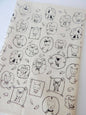 The High Fiber - Cat Kitchen Towel, Handprinted Tea Towel, Cats