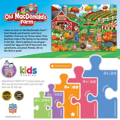 Masterpieces Puzzles - Old MacDonald's Farm - Pumpkin Patch 60 Piece Jigsaw Puzzle