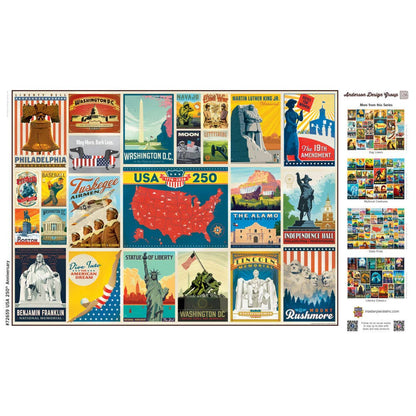 Masterpieces Puzzles - Vintage Posters - USA 250th Anniversary 1000 Piece Jigsaw Puzzle