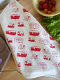 The High Fiber - Vintage Campers Kitchen Towel, Handprinted Tea Towel